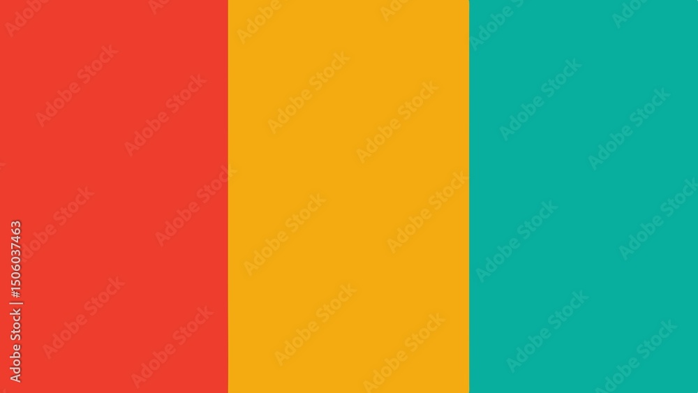 Aufkleber abstract composition of red yellow and teal color blocks creating a modern background design