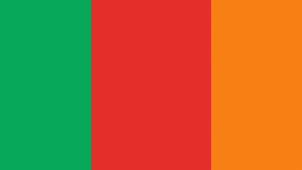 Naklejka premium Abstract vertical tricolor background composed of green red and orange color blocks