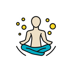 Chakra Balance Icon with Seven Colored Circles.