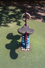 Outdoor play equipment for children in a park
