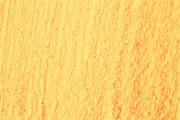close up of red color pencil hatching on yellow canvas