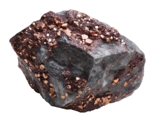 Exploring the unique properties of copper ore minerals scientific study laboratory view isolated on transparent background