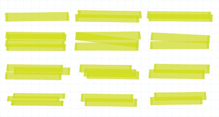 Obraz premium Vector Green Sharpie Marker Strokes, Hand Drawn Highlighter Lines Brush Pen Underlines Collection