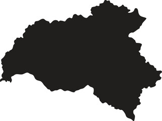 Bhutan black map silhouette vector style with white background 