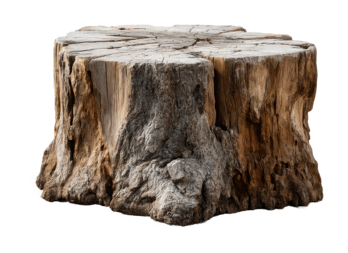 Fallen tree stump forest clearing natural object rustic environment view nature concept isolated on transparent background