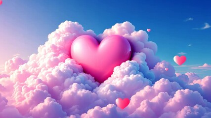Pink heart in a cloud - Powered by Adobe