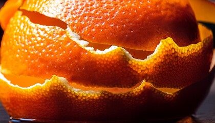 orange peel sunlight reflection on shiny surface