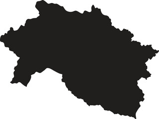 Obraz premium Bhutan black map silhouette vector style with white background 