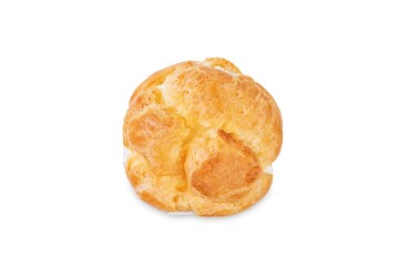 Profiteroles with cottage cheese filling on a white isolated background