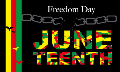 Fototapeta premium JUNETEENTH FREEDOM DAY ROMPIENDO CADENAS