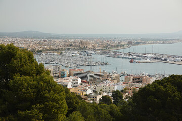 A view from Castell de Bellver, a castle in Palma de Mallorca, Spain