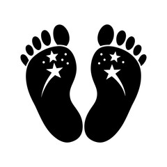 Baby Feet Silhouette vector illustration