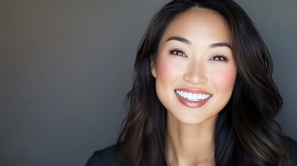 Naklejka premium Portrait of a woman smiling confidently.