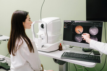 Detailed eye image for diagnosing glaucoma, macular degeneration, and vision issues. OCT eye scan...