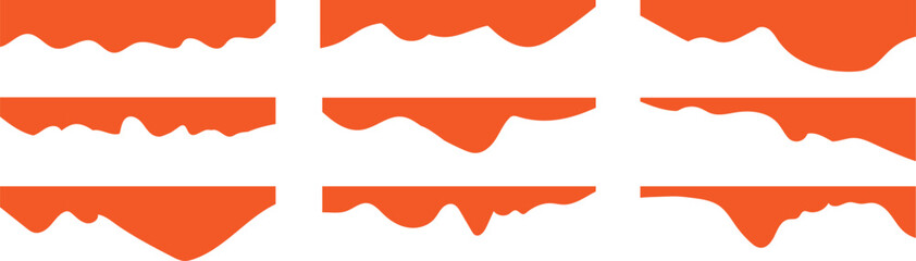 Abstract orange curve top headline Vector banner header and separator Border shape for website design. perfect for banners, websites, and promotional layouts.