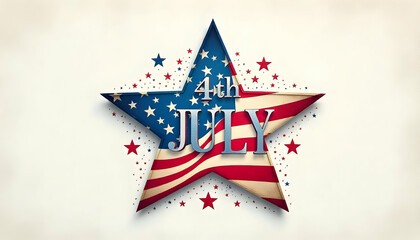 4th of July Star: Patriotic American Flag Design for Celebrations