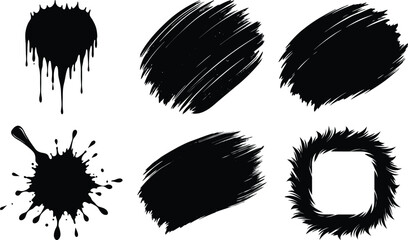 Ink Splash Brush Stroke Vector Icon White Background Creative Art design