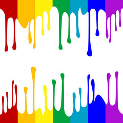 Border made of flowing rainbow colored liquid