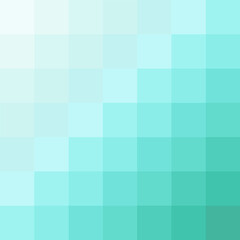 Geometric design made of squares in shades of turquoise