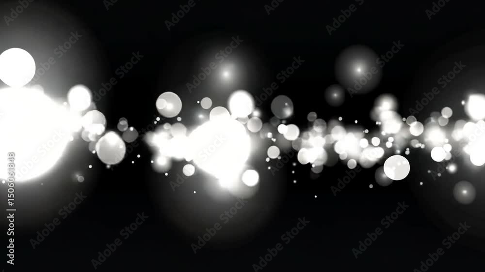 Poster bright orbs of light and shimmering bokeh create enchanting abstract background, illuminating dark w