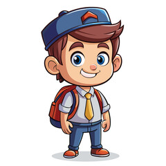 Cartoon boy in school uniform