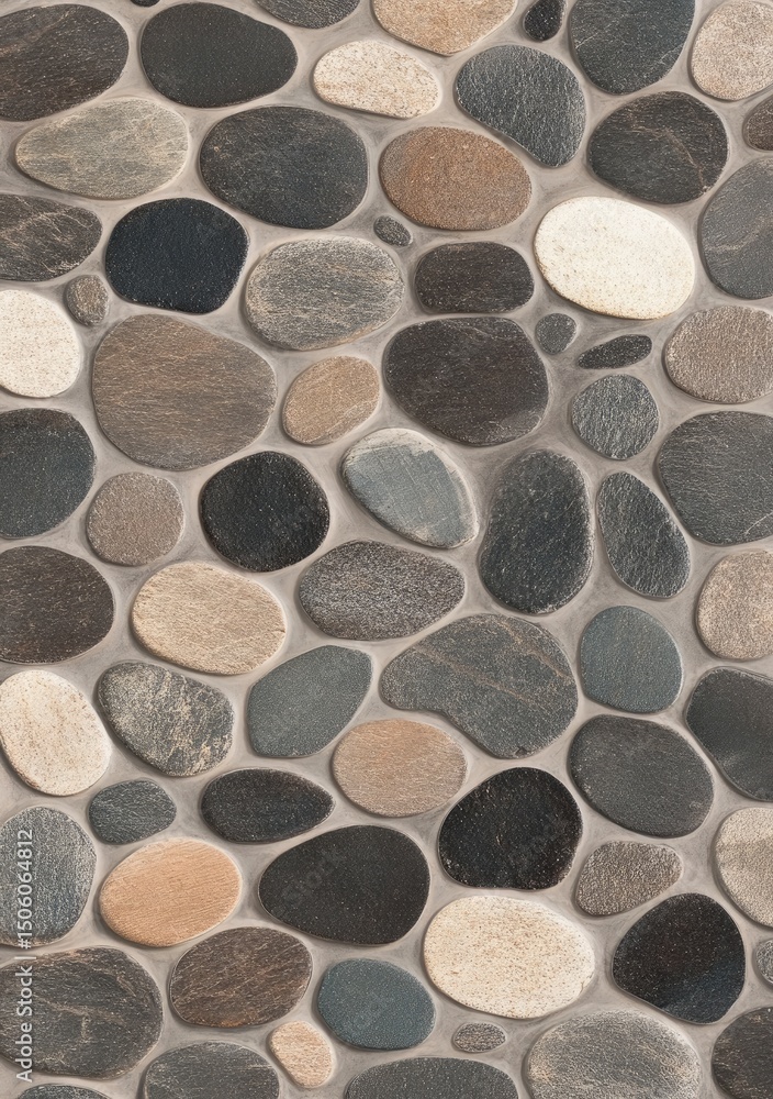 Poster close-up view of a stone mosaic pattern.