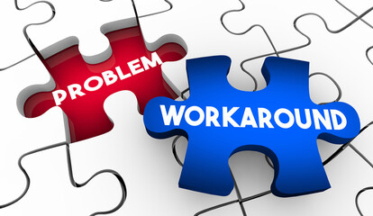 Workaround Puzzle Piece Solution Stopgap Temporary Fix 3d Illustration