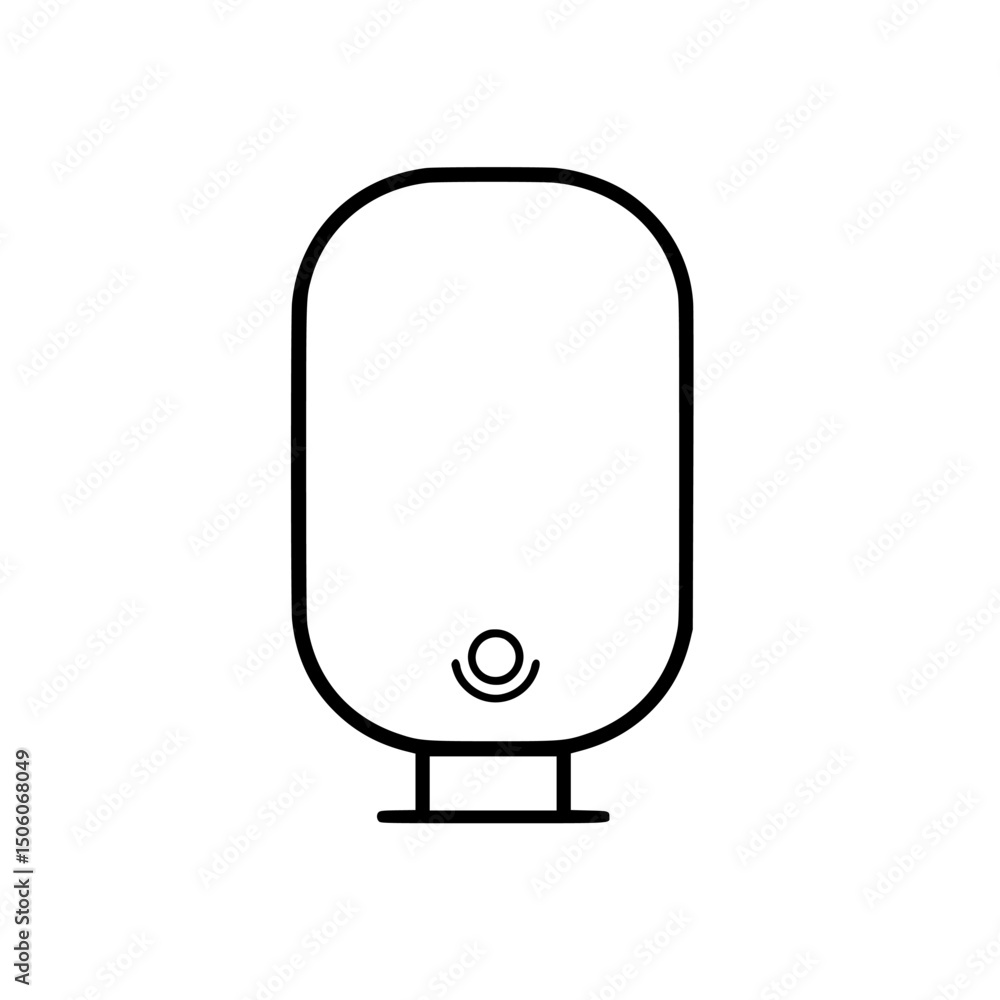 Poster icon set featuring a simple line drawing of a modern appliance in a minimalist design style for digi