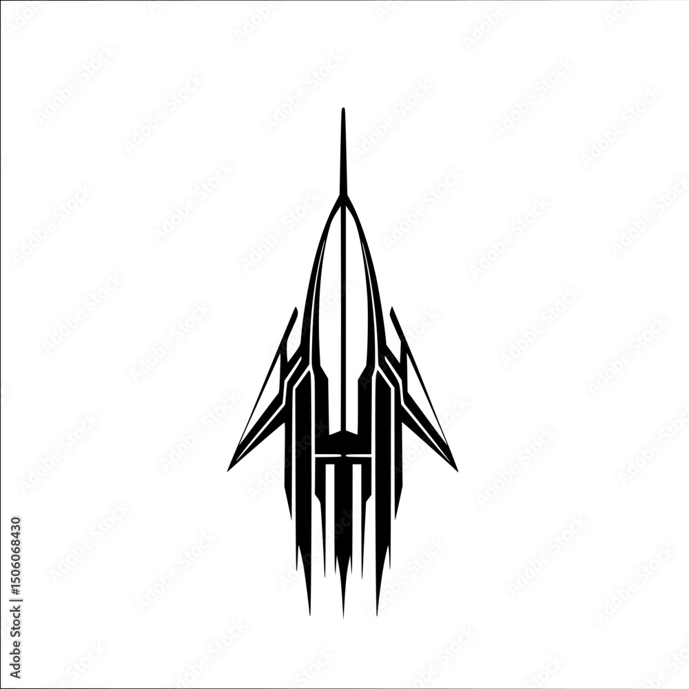 Poster modern rocket icon set focusing on sleek design and futuristic elements showcasing technology and ex