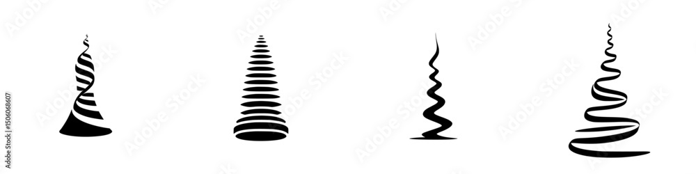Aufkleber various abstract icon designs showcasing spiral shapes suitable for digital applications and graphic