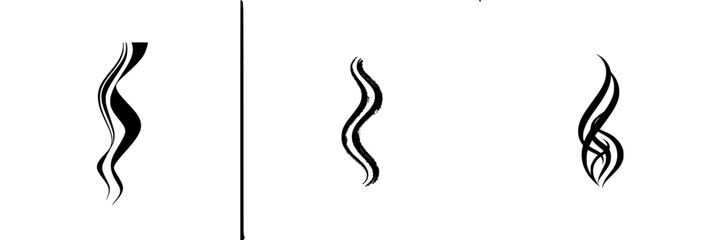 Fototapeta premium Icon set featuring stylized wave designs with varying thickness and curves for digital use