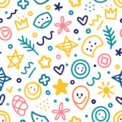Abstract Colorful Childlike Pattern