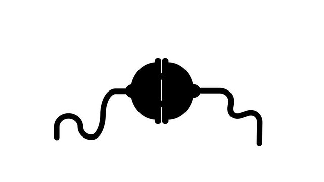 Electric plug in icon. logotype icon animation. cable data charge cord electric power