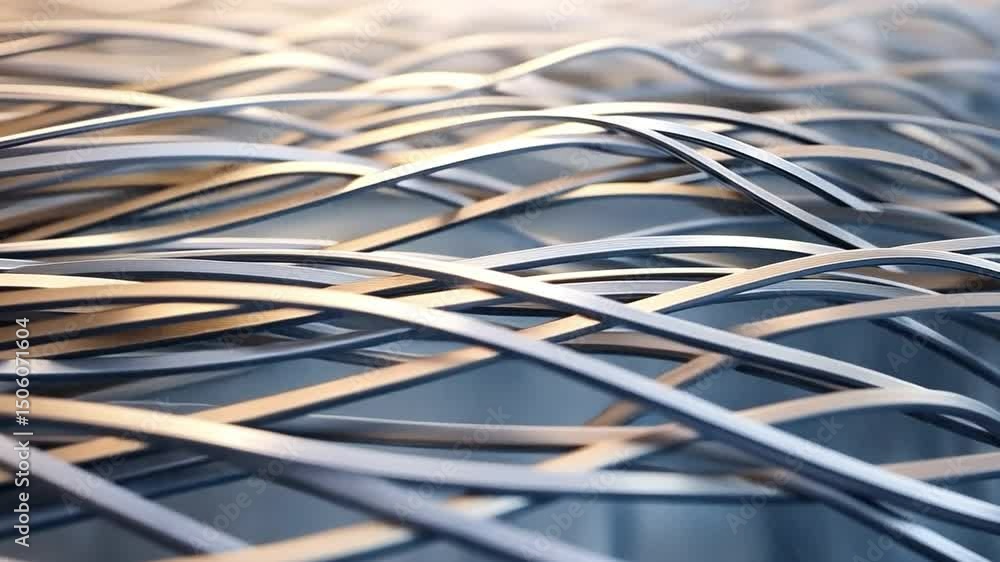 Aufkleber dynamic flowing abstract metal wires captivating pattern of light, shadow, and movement showcasing d