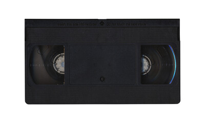 VHS videocassette front side on transparent background with blank space for mockup