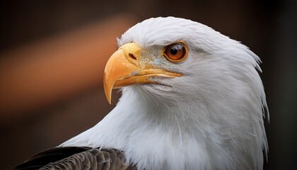 Obraz premium majestic white eagle staring with intense gaze and orange beak