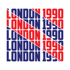London 1990 Athletic department college slogan vector illustration for t-shirt and other uses.