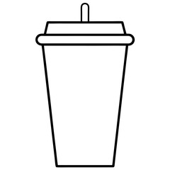 Cup line art icon on white background.
