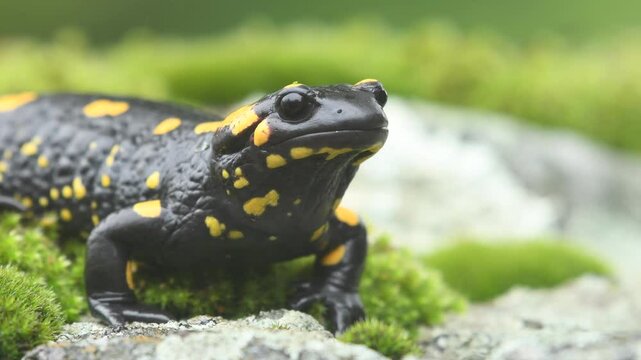 A beautiful salamander in its natural environment