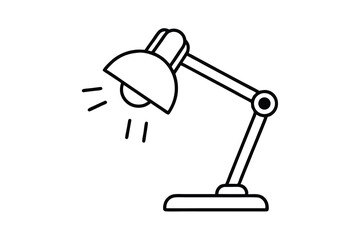 Simple line drawing desk lamp icon bright light study