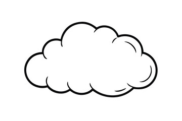 Simple black line drawing of a fluffy cloud
