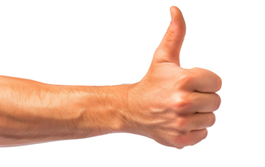 A thumbs-up gesture, symbolizing approval, positivity, and encouragement.