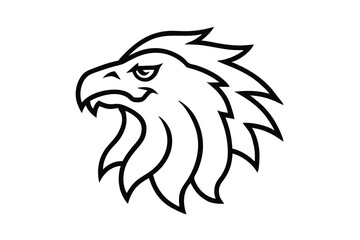Fototapeta premium Majestic eagle head profile line art graphic design