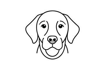 Adorable labrador retriever dog head outline minimalist design