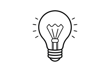 Simple line drawing lightbulb idea inspiration concept