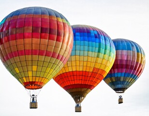 Naklejka premium colorful stained glass hot air balloons against white background artistic decor concept