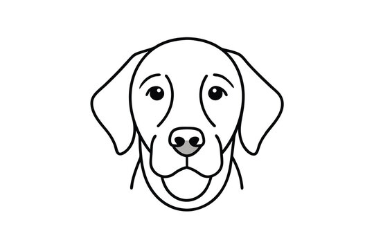 Adorable labrador retriever dog head outline minimalist design