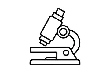 Simple line drawing of a microscope for science education