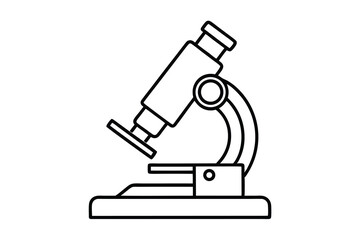 Simple line drawing of a classic microscope