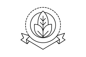 Fototapeta premium Eco friendly organic natural plant leaf badge logo design